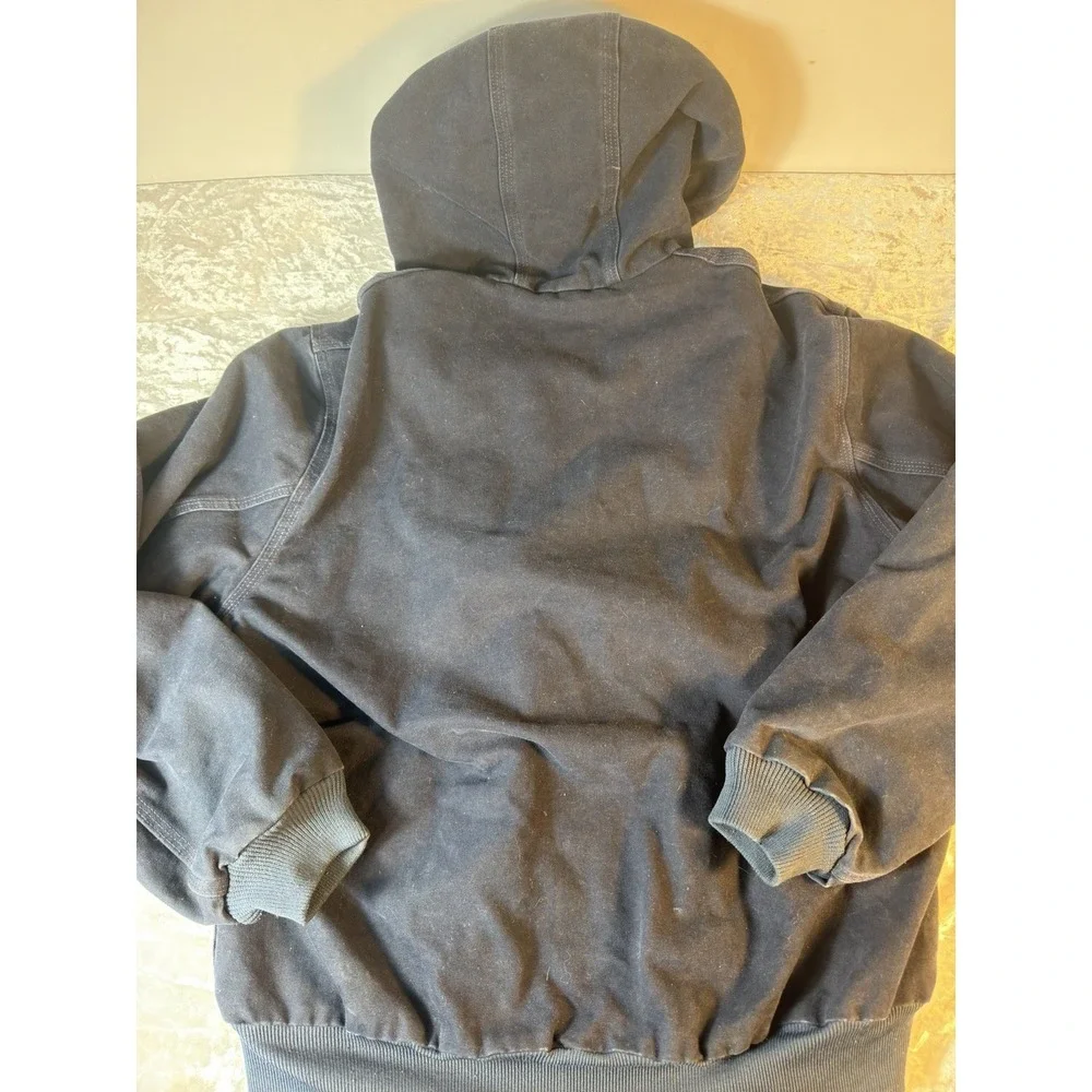 Carhartt J140 Active Jacket Large‎ Regular MDT Blue Hooded Duck Canvas Workwear